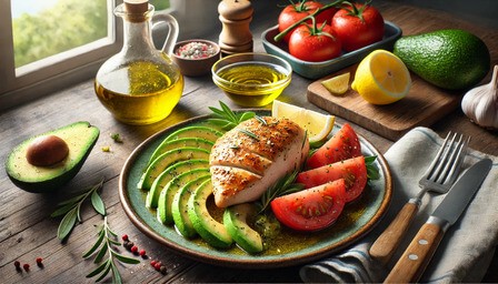 Куриное филе с авокадо и помидорами - Рецепторфуд